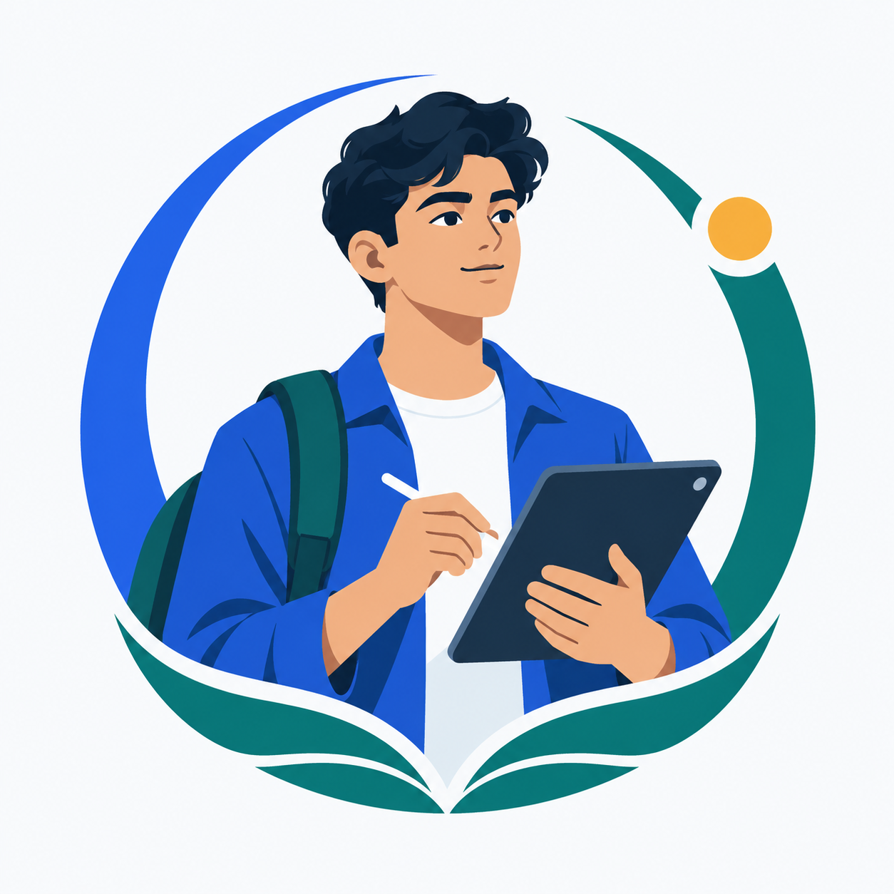 طالب يستخدم قلمًا وتابلت للتعلم الرقمي